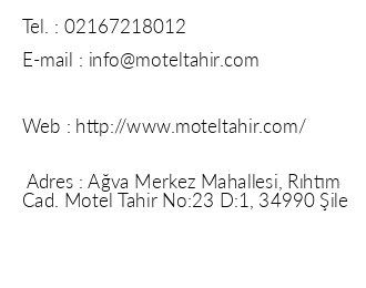 Ava Motel Tahir iletiim bilgileri